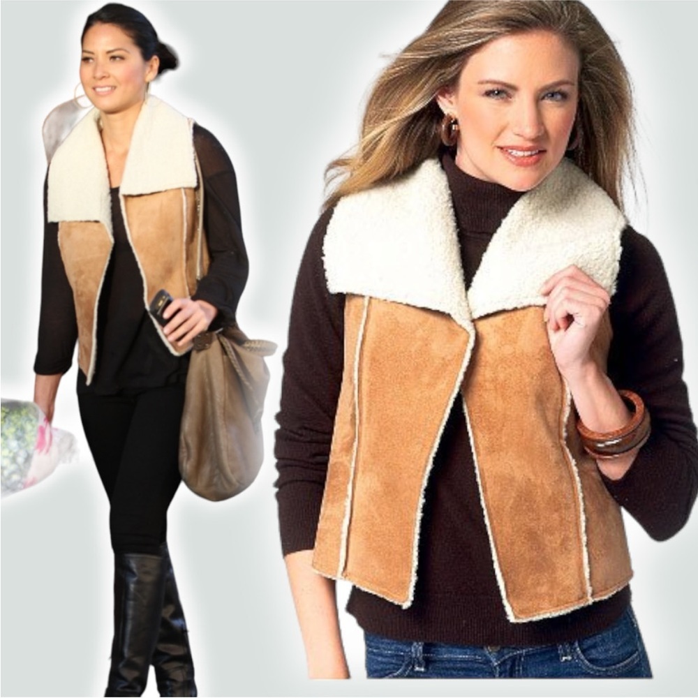 Old Navy sherpa lined vest like new. On trend